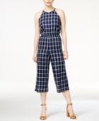 Maison Jules Tie-back Windowpane Jumpsuit, Only At Macy's