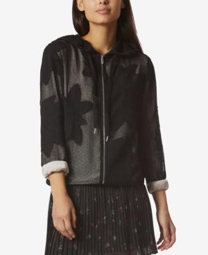 Avec Les Filles Embroidered Mesh Hoodie