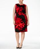 Calvin Klein Plus Size Floral Scuba Sheath Dress