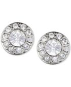 Givenchy Silver-tone Small Crystal Pave Stud Earrings
