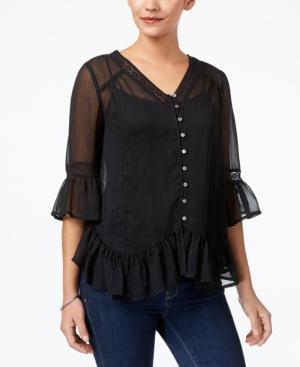 Style & Co Asymmetrical Flounce Blouse In Regular & Petite Sizes, Created For Macy's