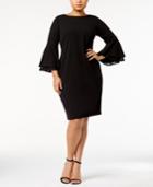 Calvin Klein Plus Size Lace-bell-sleeve Scuba Dress