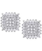 Diamond Square Stud Earrings (1/2 Ct. T.w.) In Sterling Silver Or 18k Gold-plated Sterling Silver
