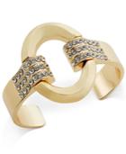 Inc International Concepts Gold-tone Open Oval Pave Cuff Bracelet, Only At Macy's