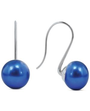Honora Style Indigo Cultured Freshwater Pearl Drop Earrings In Sterling Silver (10mm)