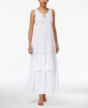 Ny Collection Petite Lace Tiered Maxi Dress