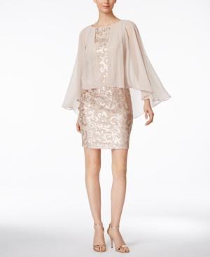Alex Evenings Lace Capelet Dress