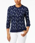 Karen Scott Anchor-pattern Cardigan, Only At Macy's