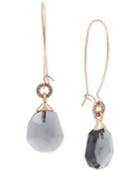 Kenneth Cole New York Gold-tone Black Crystal Drop Earrings
