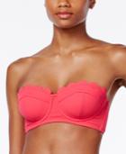 Jessica Simpson Under The Sea Scalloped-edge Textured Underwire Bikini Top Women's Swimsuit