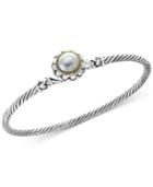 Balissima By Effy Cultured Freshwater Pearl (9mm) Bangle Bracelet In Sterling Silver & 18k Gold