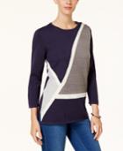 Alfred Dunner Colorblocked Tunic Sweater