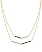 Vince Camuto Gold-tone Layered Crystal Necklace
