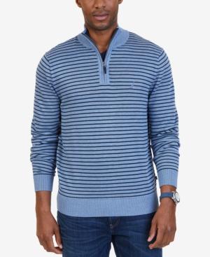 Nautica Men's Quarter-zip Striped Sweater