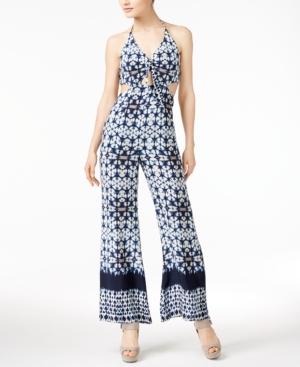 Astr Amara Printed Cutout Jumpsuit