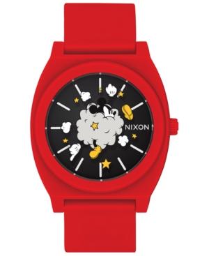 Nixon Men's Time Teller Mickey Fight Cloud Red Strap Watch 40mm