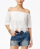 American Rag Off-the-shoulder Crocheted Blouse, Only At Macy's
