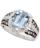 Le Vian Aquamarine (1-3/4 Ct. T.w.) And Diamond (5/8 Ct. T.w.) Emerald Ring In 14k White Gold