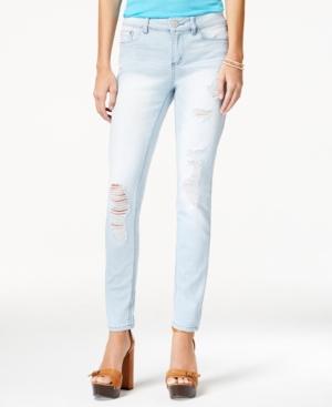 Indigo Rein Juniors' Ripped Light Wash Skinny Jeans