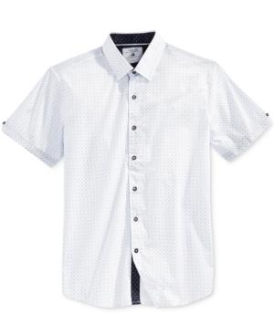 Level 10 Men's Slim-fit Diamond Pattern Short-sleeve Shirt