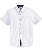 Level 10 Men's Slim-fit Diamond Pattern Short-sleeve Shirt