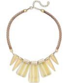 C.a.k.e By Ali Khan Now & Zen Gold-tone Braided Faux Leather Necklace