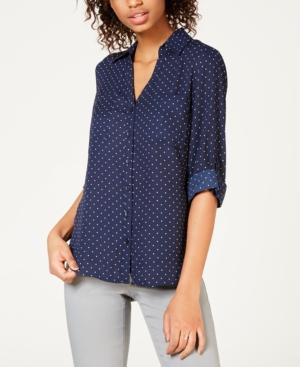 Bcx Juniors' Dot-print Utility Shirt