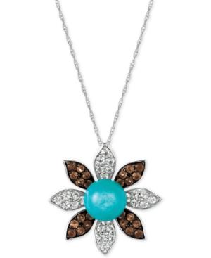 Le Vian Multi-gemstone (4-1/2 Ct. T.w.) Flower Pendant Necklace In 14k White Gold