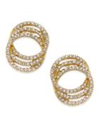 Thalia Sodi Gold-tone Interlocked Circle Pave Stud Earrings, Only At Macy's