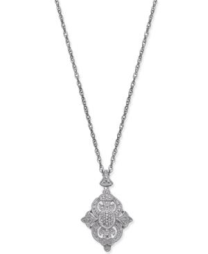 Diamond Fancy Pendant Necklace (1/7 Ct. T.w.) In Sterling Silver