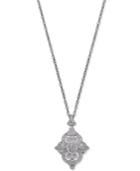 Diamond Fancy Pendant Necklace (1/7 Ct. T.w.) In Sterling Silver