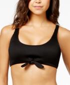 Bar Iii Ribbed Tie-front Bralette Bikini Top, Created For Macy's Women's Swimsuit