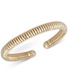 Wire-wrapped Cuff Bangle Bracelet In 14k Gold-plated Sterling Silver