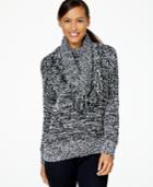 Charter Club Fringed Detachable-collar Sweater, Only At Macy's