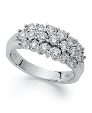 Trumiracle Diamond Ring, Sterling Silver 3-row Round-cut Diamond Ring (1/2 Ct. T.w.)
