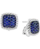 Effy Sapphire Cluster Stud Earrings (1-5/8 Ct. T.w.) In Sterling Silver