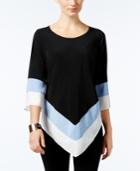 Alfani Colorblocked V-hem Tunic, Only At Macy's