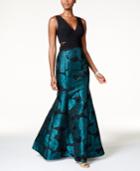 Xscape Illusion Floral-brocade Mermaid Gown