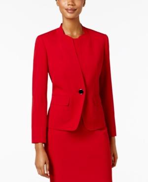 Kasper Petite One-button Crepe Blazer
