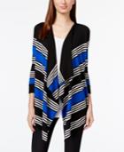 Cable & Gauge Striped Open-front Cardigan