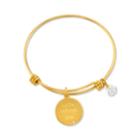 Unwritten Yellow Gold Tone Lucky To Have You Elephant Charm Bangle Bracelet, 8 Length, 2.25 Diameter