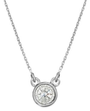 Trumiracle Diamond Necklace, 10k White Gold Diamond Bezel Pendant (1/10 Ct. T.w.)
