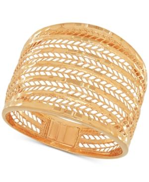 Wide Mesh Statement Ring In 14k Gold