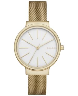 Skagen Women's Ancher Gold-tone Stainless Steel Mesh Bracelet Watch 30mm Skw2477