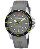 Wenger Men's Swiss Sea Force Gray Silicone Rubber Strap Watch 43mm 01.0641.110