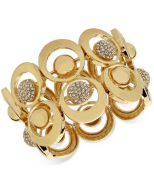 M. Haskell For Inc Gold-tone Circle And Crystal Fireball Stretch Bracelet, Only At Macy's