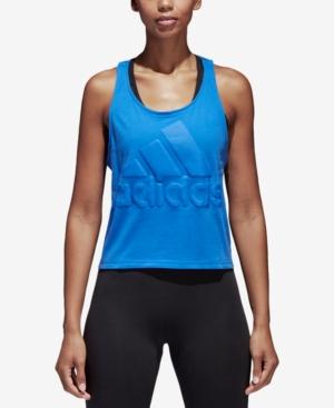 Adidas Sport Id Cotton Cropped Racerback Tank Top
