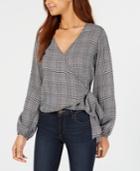 Project 28 Juniors' Houndstooth-print Wrap Blouse
