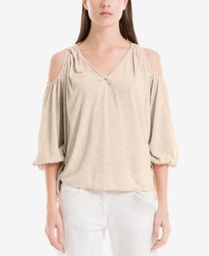 Max Studio London Knit Cold-shoulder Top