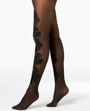 I.n.c. Paisley-flocked Tights, Created For Macy's